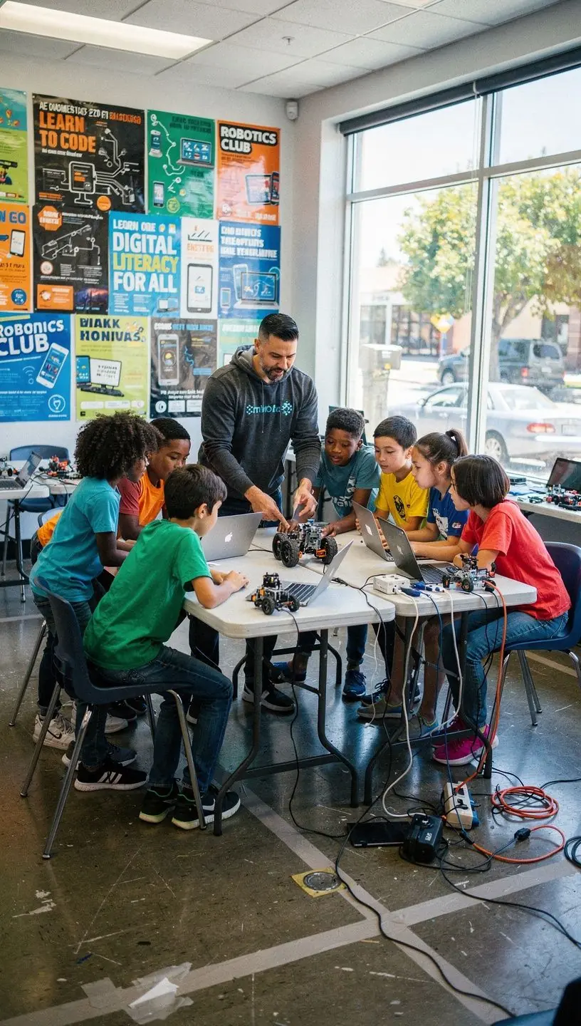 Residents using a mobile app to control home automation and monitor energy consumption.